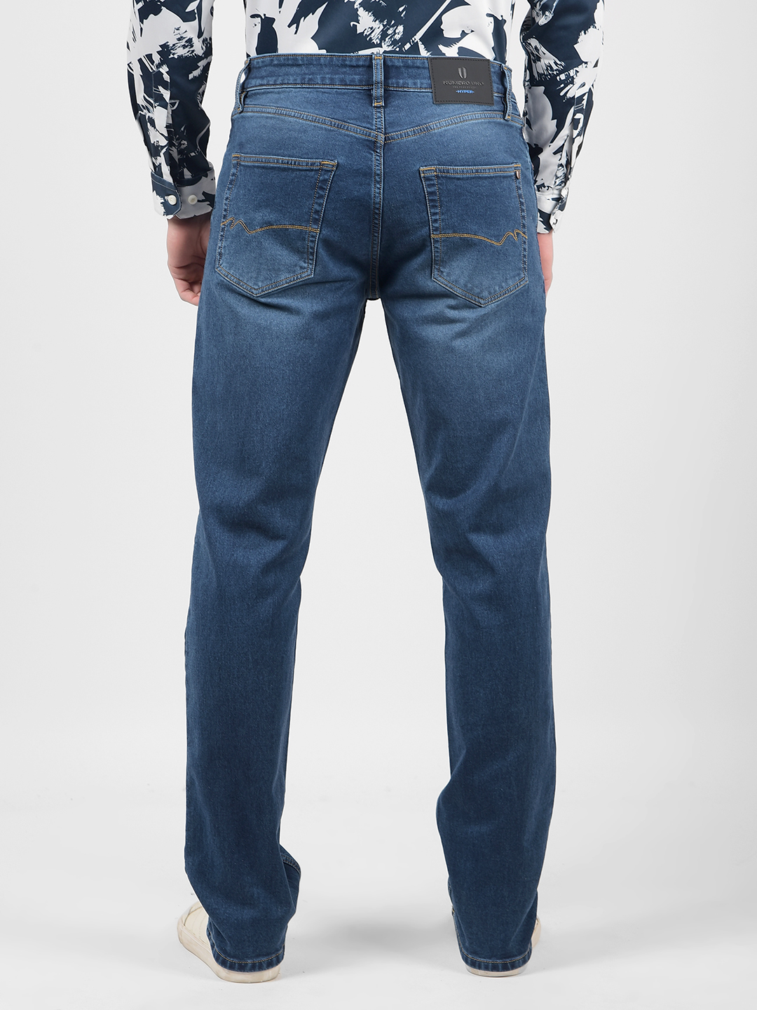 Numero Uno Men Solid Dark Blue Jeans